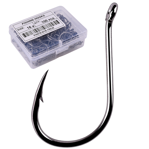 50pcs/20pcs/box Fish Hook High Carbon Steel Barbed 2-22# Fly Fishing Hook Worm Pond Fishing Bait Holder Jig Hole Pesca ► Photo 1/6