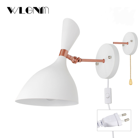 Wall Lamp Nordic wall light with switch & EU/US Plug light wall sconce bedroom living room study Industrial decoration lighting ► Photo 1/6