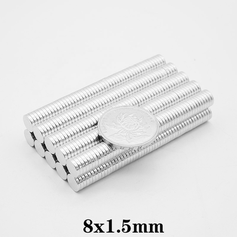 20~800PCS 8x1.5 mm  circular Small Magnet strong 8mmx1.5mm N35 Neodymium Magnet disc Dia 8x1.5mm Permanent NdFeB Magnet 8*1.5 ► Photo 1/6