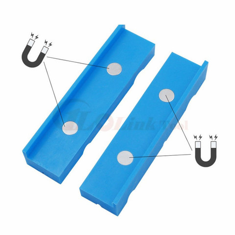 Pair Of Magnetic Soft Pad Jaws Rubber For Metal Vise 5.5Inch Long Pad Bench Vice vise jaw pads Vise protection strip #20 Gauge ► Photo 1/6