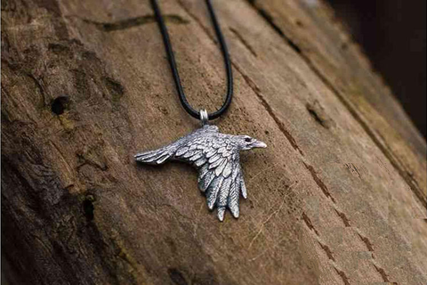 Antique Viking bird crow necklace raven pendant corbie jewelry ► Photo 1/1