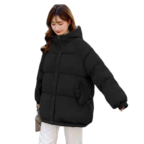 Women Winter Autumn Jacket Cotton Padded Hooded Oversized Loose Female Thick Coat Short Solid Casual Women's Parkas ► Photo 1/6