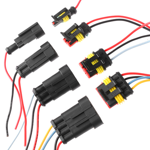 1 Sets/lots New 1/2/3/4/5/6 Pin Car Waterproof Electrical Connector HID Plug with Electrical Wire Cable Auto Truck Wire Harness ► Photo 1/6