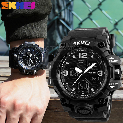SKMEI Fashion Sports Watches For Men Shockproof Waterproof Digital Wristwatches Men Watch 2 Time Chrono Male reloj hombre 1155B ► Photo 1/6