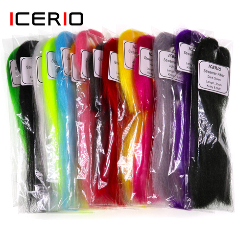 ICERIO 1pack Crimped Kinky Minnow Fiber Streamer Fly Fibers Tying Material for Fly Fishing Bass Lure ► Photo 1/3