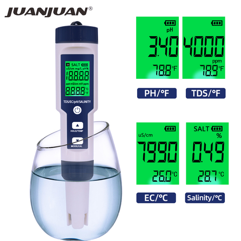 5 IN 1 PH Temperature TDS EC Salinity Meter Waterproof With Automatic Calibration Function Water Quality PH Tester 40%off ► Photo 1/6