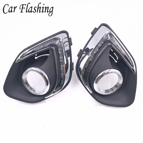 Car Flashing 1 Set For Mitsubishi ASX 2013 2014 LED DRL Daytime Running Lights Daylight Waterproof Fog Head Lamp white ► Photo 1/6