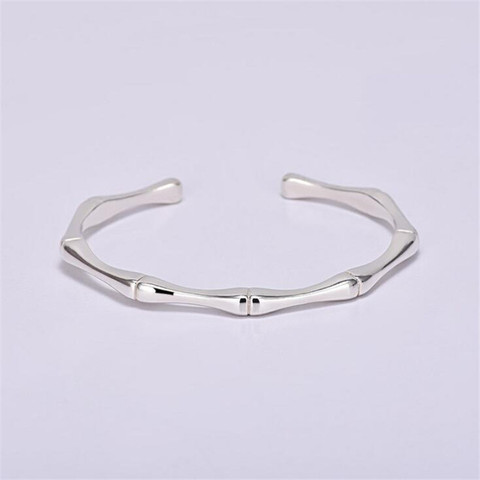 New Korean Style Simple Fashion Creative Bamboo Bracelets 925 Sterling Silver Jewelry Smooth Personality Bangles SB190 ► Photo 1/6