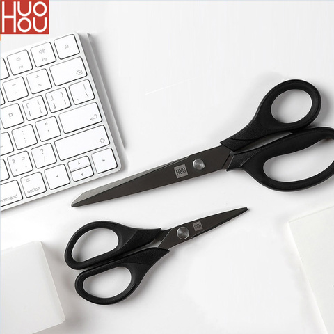 2pcs Huohou Scissors Titanium-plated Scissors Black Sharp Sets Sewing Thread Antirust Pruning Scissor Leaves Trimmer Non-slip ► Photo 1/6