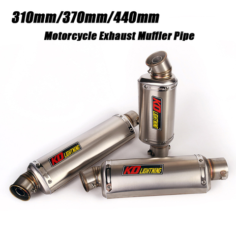 Exhaust Vent Pipe 38-51mm Motorcycle Silencer 310MM 370MM 440MM DB Killer Baffler Pipe Stainless System Universal ► Photo 1/1