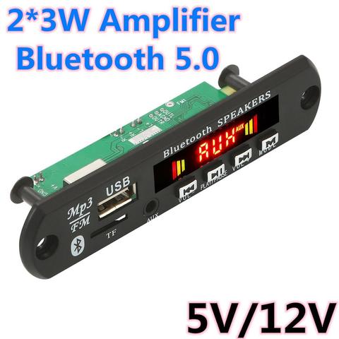 2*3W Amplifier Bluetooth 5.0 MP3 Player Decoder Board  Car FM Radio Module Support FM TF USB AUX Handsfree Call Record ► Photo 1/6