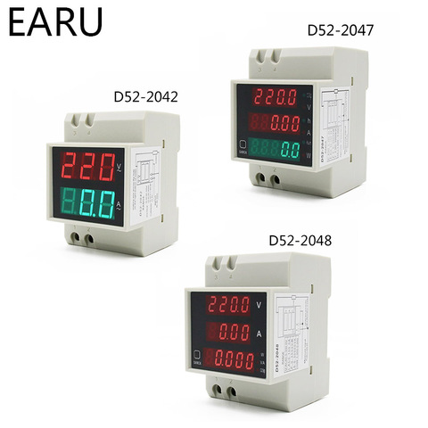 DIN-rail Multi-function Meter AC80-300V AC200-450V 100A Digital LED Voltage Current Active Power Factor Energy Meter Voltmeter ► Photo 1/6