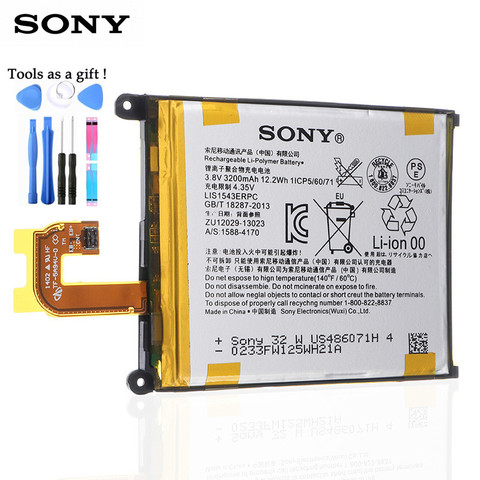 Original Replacement Sony Battery For SONY Xperia Z2 L50w Sirius SO-03 D6503 D6502 LIS1543ERPC Genuine Phone Battery 3200mAh ► Photo 1/2