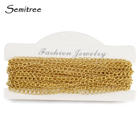 Semitree 5 Meters 3*4MM Stainless Steel Twist Chains for DIY Necklace Bracelet Making Jewelry Findings Wholesale Chain ► Photo 1/5