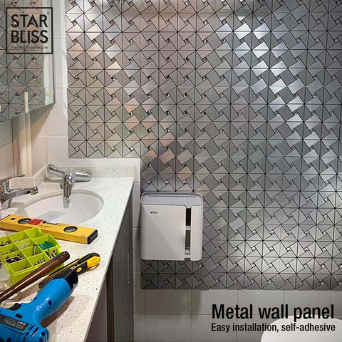 3D wall panel Metal Geometric Pattern Mural 3d Wallpaper Luxury Walls Paper for Living Room Bedroom Bathroom Kitchen Walls Decor ► Photo 1/6