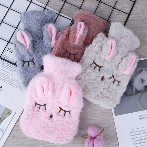 Reusable Winter Warm Heat Hand Warmer PVC Stress Pain Relief Therapy Hot Water Bottle Bag with Knitted Soft Rabbit Cozy Cover ► Photo 1/6