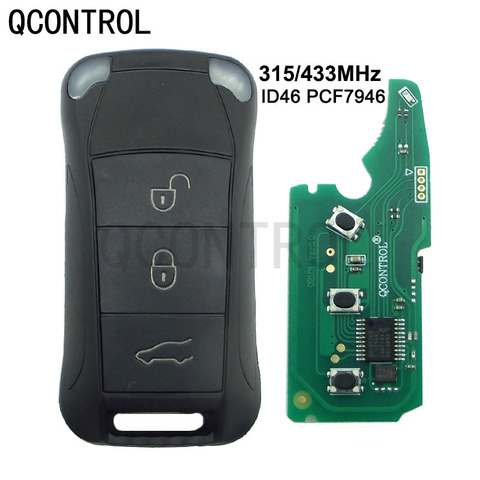 QCONTROL 3 Buttons Flip Remote Car Key Fob 315MHz/433MHz PCF7946A For Porsche Cayenne 2004 2005 2006 2007 2008 2009 2010 2011 ► Photo 1/2