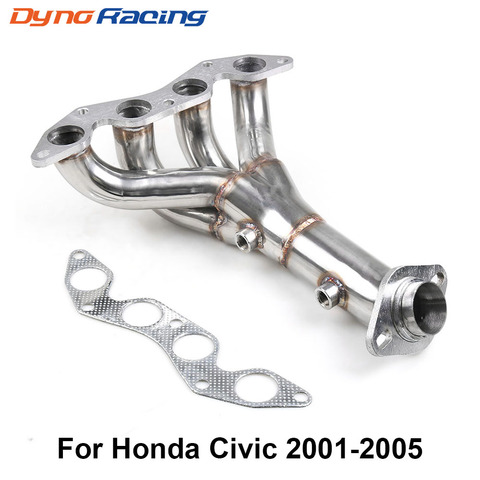 Stainless Racing Manifold Header Exhaust For 01-05 HONDA CIVIC DX/LX D17 1.7 EM2/ES1 ► Photo 1/6