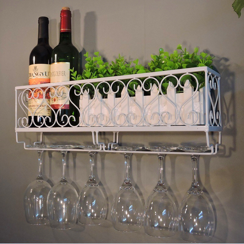 European-style wall-mounted wine rack Bar storage Wine Glasses Holder  Stainless Steel Stemware Hanging Rack Under Cabinet ► Photo 1/6