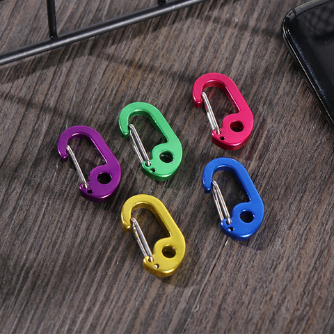 5PCs/Set D-Type Aluminum Alloy Carabiner Buckle Camping Equipment Backpack Buckle Water Bottle Hanging Buckle Snap Hook Keychain ► Photo 1/6