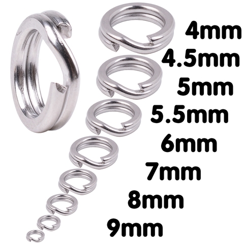 50pcs or 100pcs Stainless Steel Split Ring Diameter 3mm To 8mm Heavy Duty Fishing Double Ring Connector Fishing Accessories ► Photo 1/6
