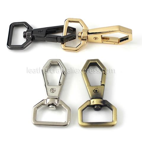 1x Metal Polygonal Swivel Trigger Snap Hook Spring Gate Clasps Clips Leather Belt Pet Leash Bag Strap Webbing Keychain Hooks ► Photo 1/6