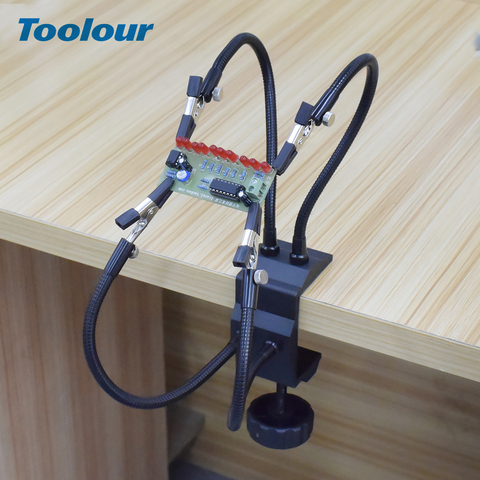 Toolour Soldering Station Holder Desk Clamp PCB Alligator Clip Multi Soldering Helping Hand Third Hand Tool for Welding Repair ► Photo 1/6