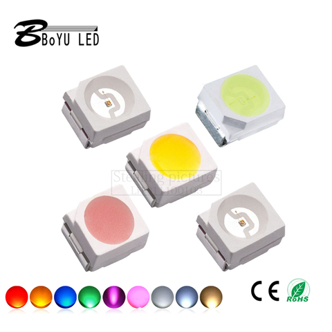 100pcs highlight LED patch 3528 SMD LED3528 white 3528 red 3528 green 3528 blue 3528 yellow 3528 orange 3528 pink 3538 ice blue ► Photo 1/3