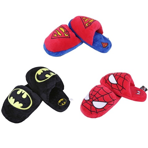 4 Styles Available Anime Cartoon Superhero Slippers Plush Indoor Slippers For Adults Women Men Winter Home Slippers ► Photo 1/5