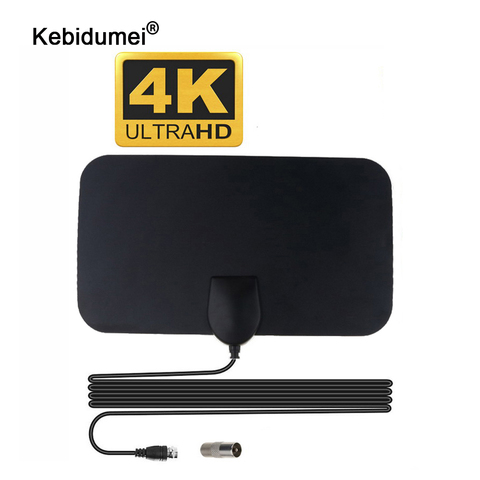 kebidumei High Quality 4K 25dB High Gain HD TV DTV Box Digital TV Antenna 50 Miles Booster Active Indoor Aerial HD Flat Design ► Photo 1/6