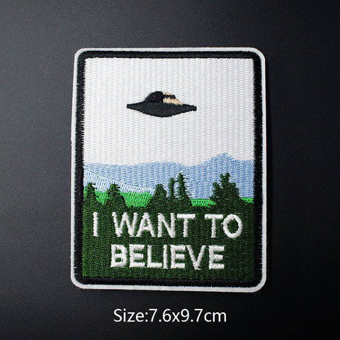 UFO (Size7.6X9.7cm) DIY Cloth Iron On Badges Embroidered Applique Sewing Clothes Stickers Apparel Accessories ► Photo 1/1