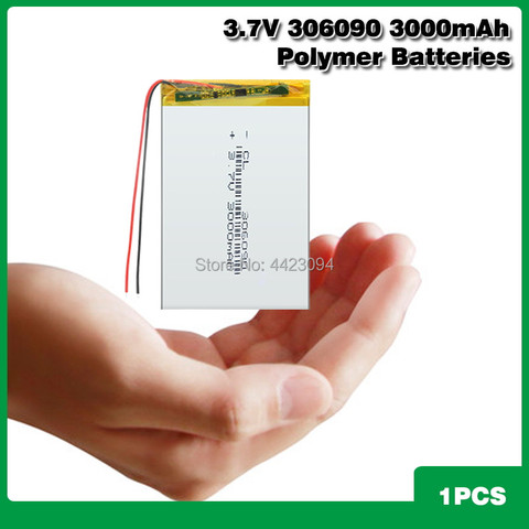 3.7V 3000mAh 306090 Li-ion Lipo Battery Rechargeable Universal Backup Power Replacement Battery For 7 Inch Tablet PC MP4 GPS PSP ► Photo 1/6