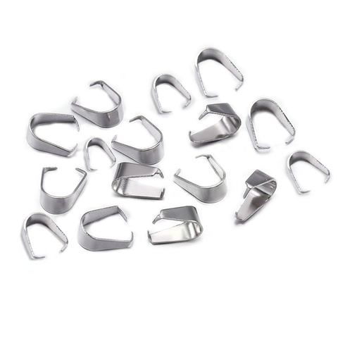 50/100pcs Stainless Steel Pendant Pinch Bail Clasps Necklace Hooks Clips Connector For Jewelry Making Findings Accessories DIY ► Photo 1/6