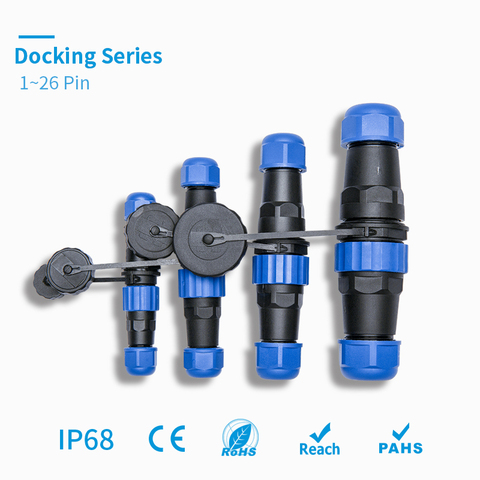 Waterproof connector Docking  IP68 led strip connector  plugs and sockets SP/SD/13/16/20/28 Male&Female 2/3/4 /5/6/7/9 pin jack ► Photo 1/6