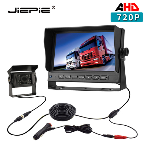 JIEPIE Vehicle AHD 720P Backup Camera System with 7” Monitor +AHD Rear View Camera kit for Truck Bus Parking Rearview System ► Photo 1/6