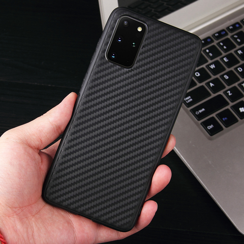 Carbon Case For Samsung Galaxy S20 S10 S9 S8 Plus Note 8 9 10 20 Ultra A50 A70 A21 S A20E A51 A71 A32 S20FE 5G  Silicone Cover ► Photo 1/6