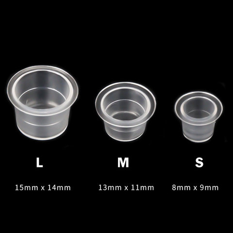 100pc S/M/L Plastic Disposable Microblading Tattoo Ink Cups Permanent Makeup Pigment Clear Holder Container Cap Tattoo Accessory ► Photo 1/6