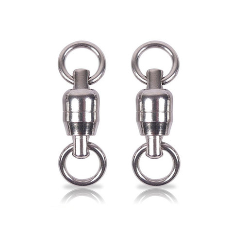 3pcs Stainless Steel Super Strength Heavy Duty Ball Double Bearing Swivels With Solid Ring  Saltwater Fishing Rig Connector ► Photo 1/6