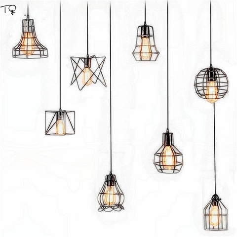 Modern Iron Net Pendant Light Led E27 Industrial Metal Hanging Lamp Home Decor Loft Salon Kitchen Living Room Cafe Restaurant ► Photo 1/6