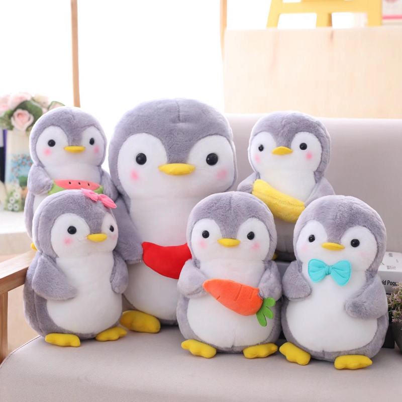 25cm/45cm Kawaii Hugging Fruit Penguin Plush Toy Cute Cartoon Animal Couple Penguin Stuffed Doll Girls Lovers Valentine's Gifts ► Photo 1/6