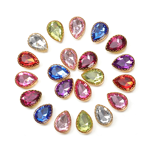 50pcs 14x19mm Drop Shape Crystal Rhinestone Cabochon Beads Bezel Patch For DIY Jewelry Making Accessory Handmade Crafts Material ► Photo 1/6