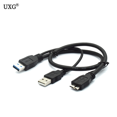 USB 3.0 Male to Micro USB 3 Y Cable with Extra usb Power USB3.0 Male to Micro USB3.0 B Male Adapter Cable for HDD Hard Drive ► Photo 1/6