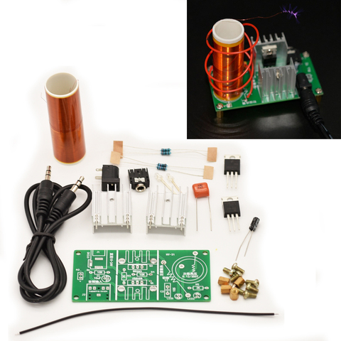 DIY electronic kit Tesla coil generator kit for Audio driver board music speaker DC15-24V ► Photo 1/5