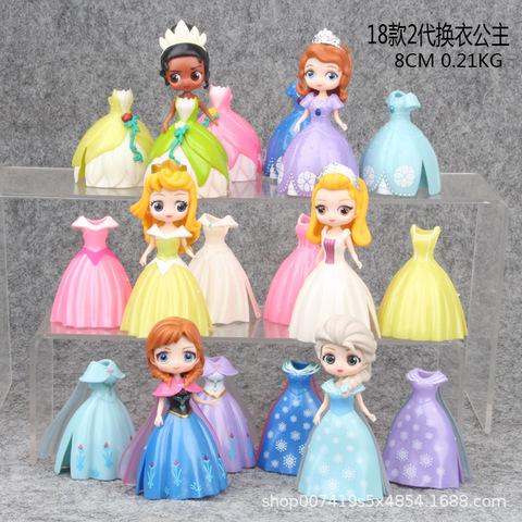 Price History Review On 6pcs Set Magic Clip Princess Figures Magiclip Dress Tangled Alice Amber Tiana Dolls Elsa Anna Model Set Kids Toy For Children Aliexpress Seller Miniko Toy Store