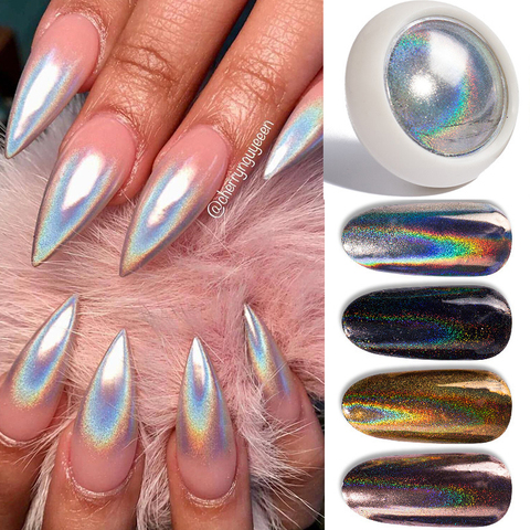 1 Box Holographics Glitter Powder For Nails Shining Laser Silver