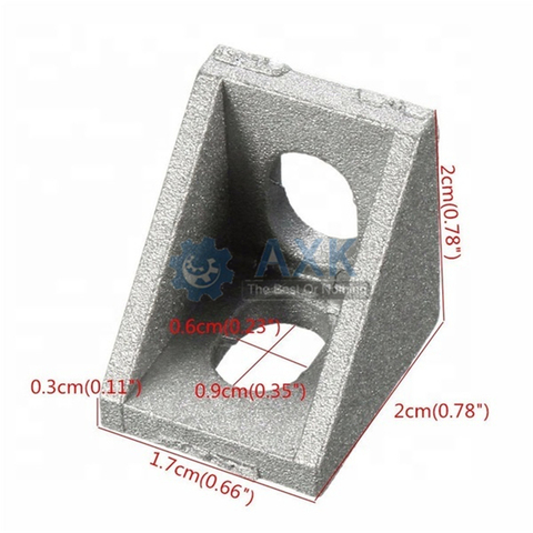 10/20/25pcs Aluminum 2022 Corner Bracket Fittings 20x20x17mm Corner Angle Bracket for Connector Aluminium Profile CNC Router ► Photo 1/6