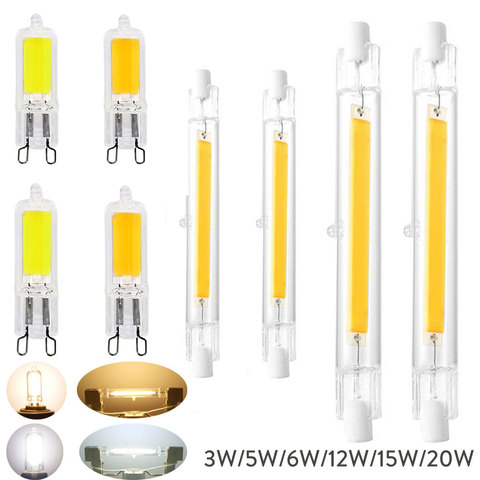 R7S 78mm 118mm COB Glass Tube LED Ceramics 3W 5W 7W 12W 15W 20W Replace Halogen Lamp Powerful Led Spot Light Bulb ► Photo 1/6