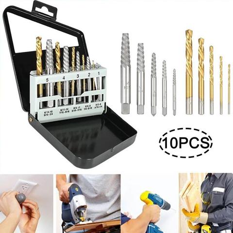 5pcs/set Stainless Steel Cobalt Left Hand Drill Bit Bolt Broken Collect Screw To Metal The with Damaged Case Extractor Tool A7X5 ► Photo 1/6