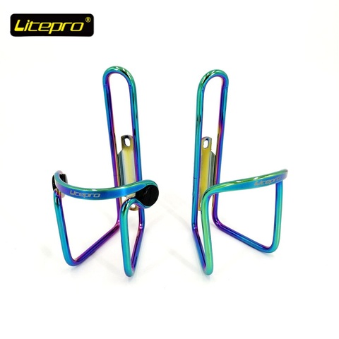 Litepro Bicycle Bottle Holder Aluminum Alloy Titanium Plating Multicolor Kettle Cage MTB Road Folding Bike Water Bottle Rack ► Photo 1/6