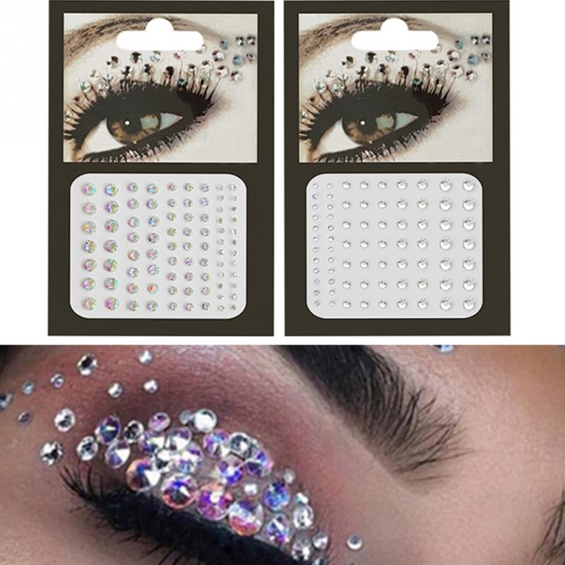 Face Sticker Jewels Diamond Waterproof Eyes Sticker Tattoo Adhesive  Rhinestone Nail Art Decoration Acrylic Face Makeup Tool - AliExpress